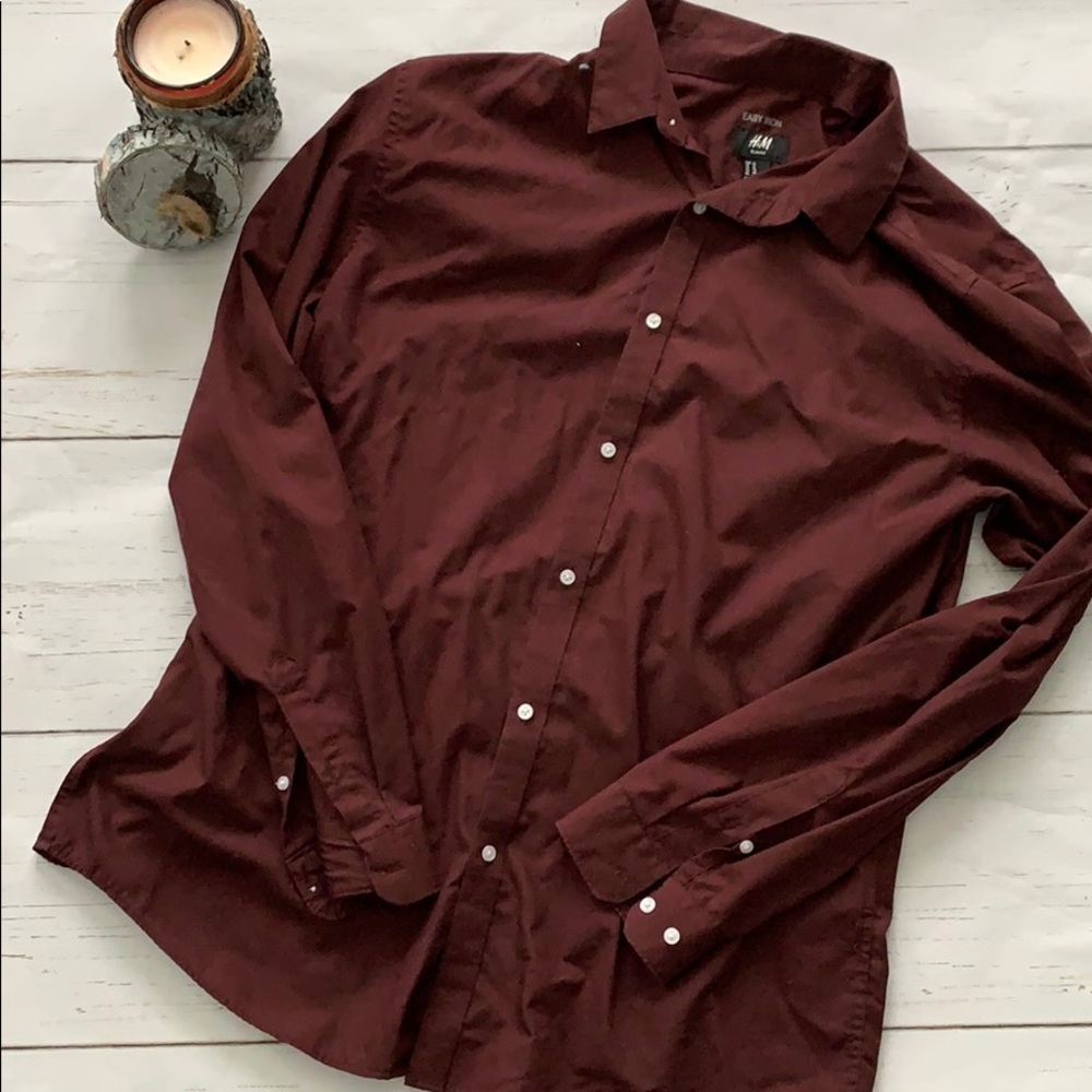 XL Burgundy button-down